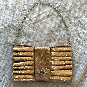 Gold Metallic Shinny Party Shoulder Purse